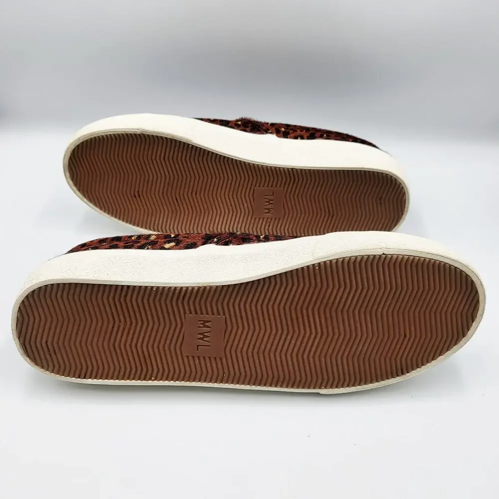 Madewell Sidewalk Women's 9.5 Men's 8 Brown Leopard Print Calf Hair Sneakers